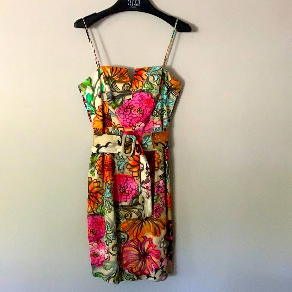 Milly of New York sun dress. Size 6. 100% cotton hand painted botanical pattern.